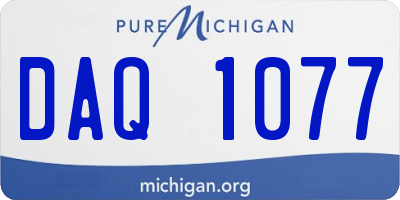 MI license plate DAQ1077