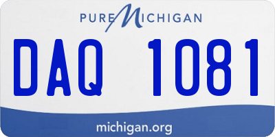 MI license plate DAQ1081