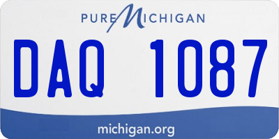 MI license plate DAQ1087