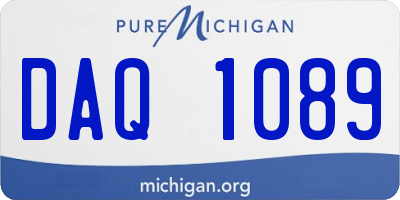 MI license plate DAQ1089