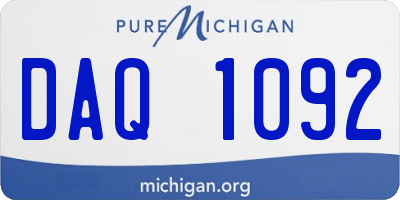 MI license plate DAQ1092