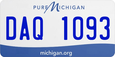 MI license plate DAQ1093