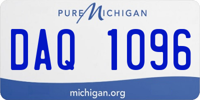 MI license plate DAQ1096