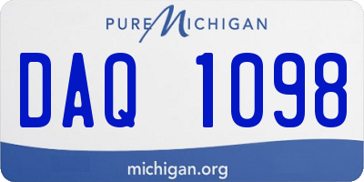 MI license plate DAQ1098