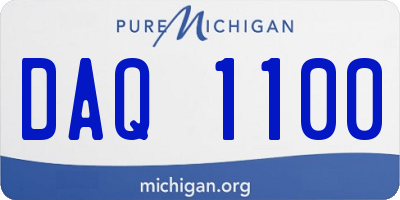 MI license plate DAQ1100