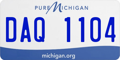 MI license plate DAQ1104