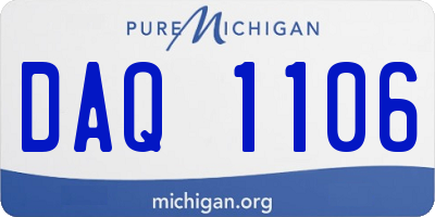 MI license plate DAQ1106