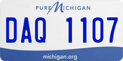 MI license plate DAQ1107
