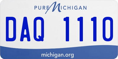 MI license plate DAQ1110