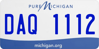 MI license plate DAQ1112