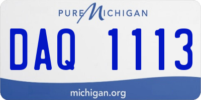 MI license plate DAQ1113