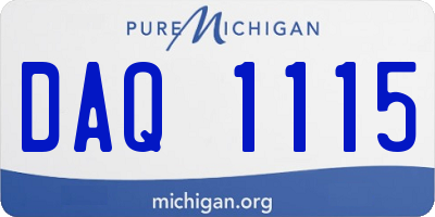 MI license plate DAQ1115