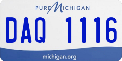 MI license plate DAQ1116