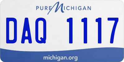 MI license plate DAQ1117