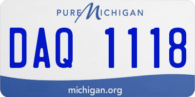 MI license plate DAQ1118