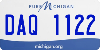 MI license plate DAQ1122
