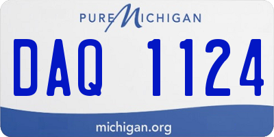 MI license plate DAQ1124