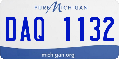 MI license plate DAQ1132