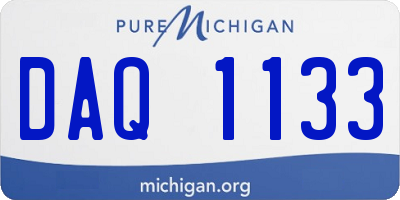 MI license plate DAQ1133