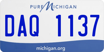 MI license plate DAQ1137