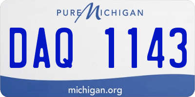 MI license plate DAQ1143