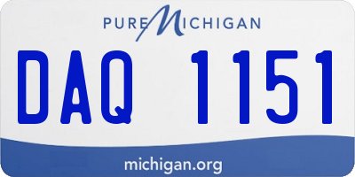 MI license plate DAQ1151