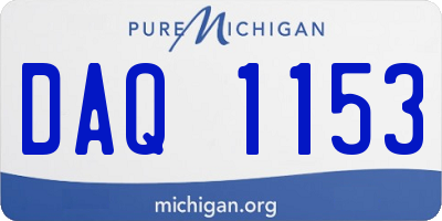 MI license plate DAQ1153