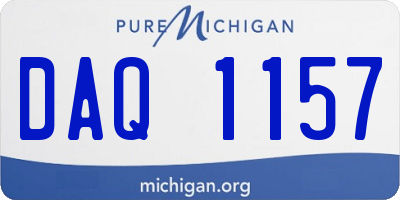 MI license plate DAQ1157