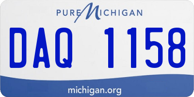 MI license plate DAQ1158