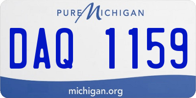 MI license plate DAQ1159
