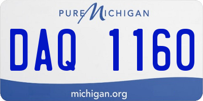 MI license plate DAQ1160