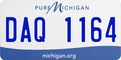 MI license plate DAQ1164