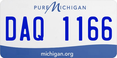 MI license plate DAQ1166