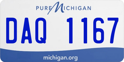MI license plate DAQ1167
