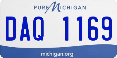 MI license plate DAQ1169