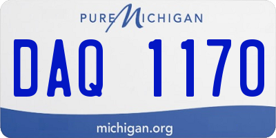 MI license plate DAQ1170