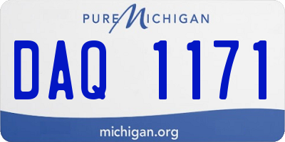 MI license plate DAQ1171