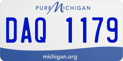 MI license plate DAQ1179