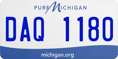 MI license plate DAQ1180