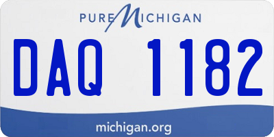 MI license plate DAQ1182