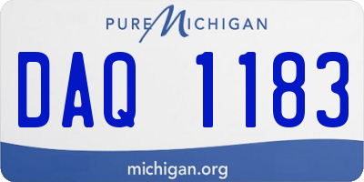 MI license plate DAQ1183