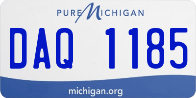 MI license plate DAQ1185