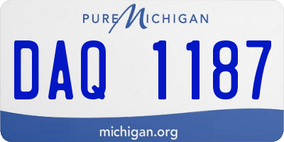 MI license plate DAQ1187