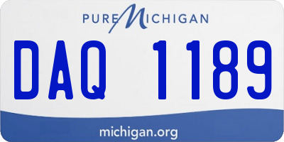MI license plate DAQ1189