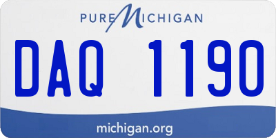 MI license plate DAQ1190