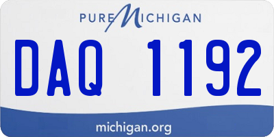 MI license plate DAQ1192