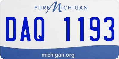 MI license plate DAQ1193