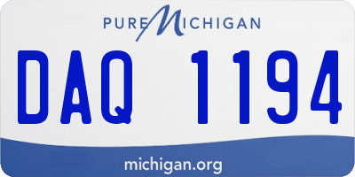 MI license plate DAQ1194
