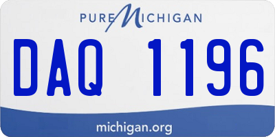 MI license plate DAQ1196