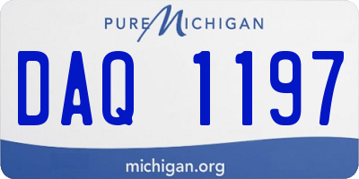 MI license plate DAQ1197